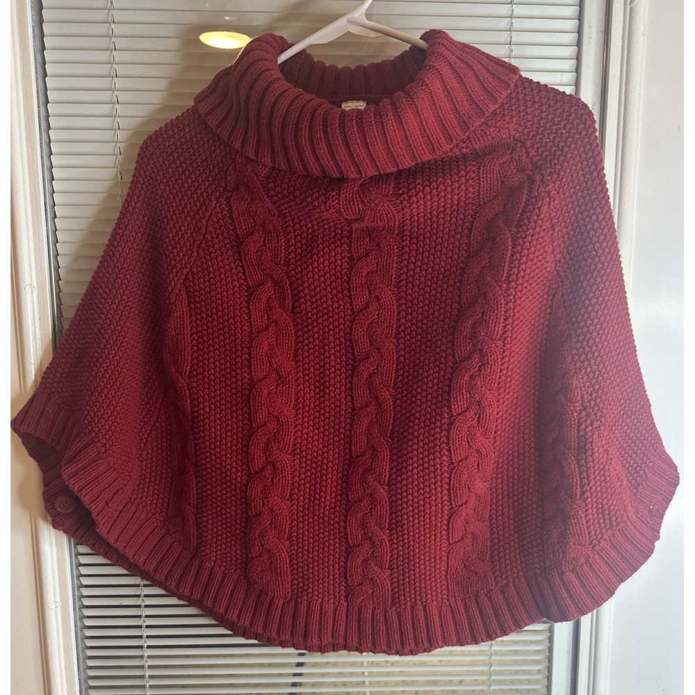 Carter's Girl Cable Knit Sweater Poncho, Size 14-A Red